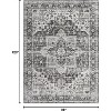 Acekool 8x10 Vintage Grey Washable Area Rug, Distressed Medallion Non-Slip Stain Resistant Carpet for Living Room, Bedroom, Home Decor - 3 of 4