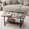 Acekool 2-Tier Coffee Table with Storage Shelf, Farmhouse Industrial Wood & Metal Center Table for Living Room, Office - 3 of 4