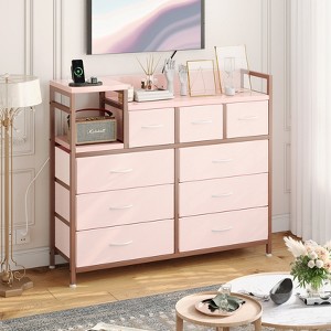 Dresser for Bedroom with 9 Drawer, TV Stand with Charging Station - 1 of 4