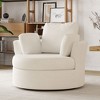 SEVOBAL Oversized Round Chair Lounge Chaise Indoor Sleeper Sofa Couch Bed Fluffy Boneless for Reading Living Room No Assembe, White, 42.1"*42.1"*34.2" - 2 of 4
