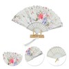 Unique Bargains Hot Stamped Floral with Tassel Folding Fan 1 Pc - 3 of 4