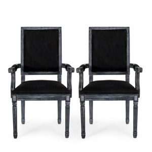 Set of 2 Maria French Country Wood Upholstered Dining Chairs - Christopher Knight Home - 1 of 4