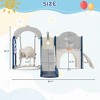 Toddler Slide and Swing Set 7 in 1, Kids Playground Climber Slide Playset with Basketball Hoop,Tunnel for Babies Indoor & Outdoor,grey and blue - 3 of 4