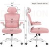 NicBex Mesh High Back Ergonomic Office Task Swivel Chairs with 3D Adjustable Lumbar Support and Flip-up Arms,Pink - 2 of 4