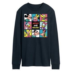 Men's - Disney - Mickey and Friends Grid Long Sleeve Graphic T-Shirt - 1 of 4