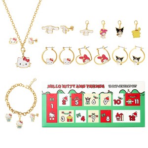 Sanrio Hello Kitty Jewelry Advent Gift Set: Earrings, Necklace, Bracelet & Charms Mix & Match Christmas Calendar Box Collection - 1 of 4