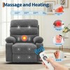 Mamual Recliner with Massage and Heat, 360° Swivel Linen Recliner Chair with Cup Holders & Side Pocket for Adults - 4 of 4