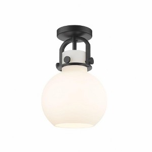 Newton Sphere - 1 Light Flush Mount In Industrial Style-12 Inches Tall and 8 Inches Wide - 1 of 1