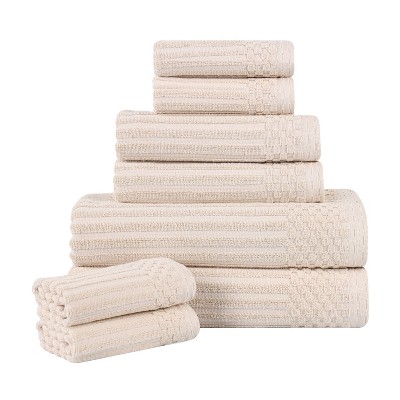 Modern Ribbed Cotton  Assorted Towel Set by Blue Nile Mills