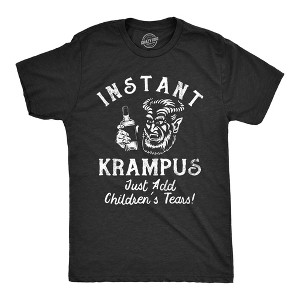 Mens Instant Krampus Just Add Childrens Tears T Shirt Funny Xmas Evil Devil Santa Joke Tee For Guys - Crazy Dog Men's T Shirt - 1 of 4