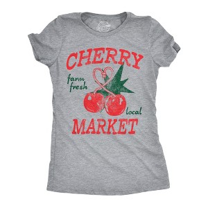 Womens Funny T Shirts Cherry Market Sarcastic Graphic Novelty Tee For Ladies - Crazy Dog Women's T Shirt For Foodies - 1 of 4