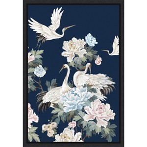 Amanti Art Pearly White Cranes II by Eva Watts Canvas Wall Art Print Framed 16 x 23-in. - 1 of 4