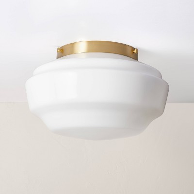 Flush Mount in Hand-Rubbed Antique Brass with Clear Glass - Lighting -  Laura of Pembroke