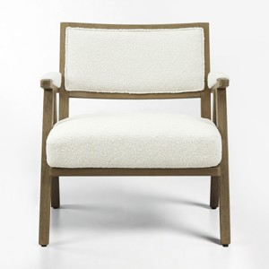 Art Leon Elegant Modern Upholstered Accent Chair with Rubberwood Frame - 1 of 4
