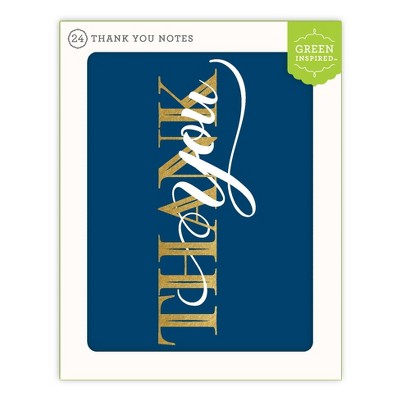 24ct Thank You Cards Green/Gold