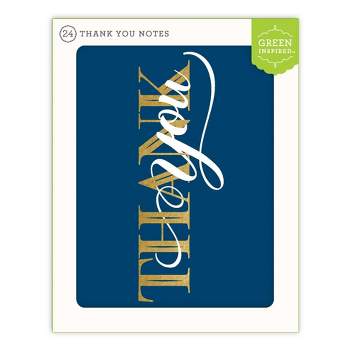 24ct Thank You Cards Blue/Gold
