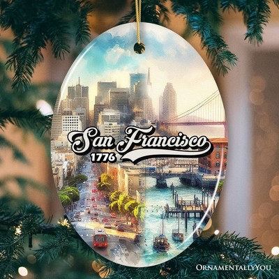 San Francisco Artistry Handmade Ceramic Christmas Ornament, California Art Souvenir| OrnamentallyYou
