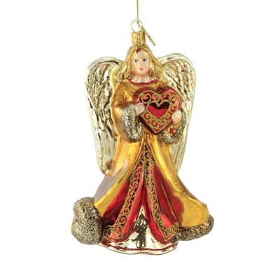 Huras 7.0" Angel With Heart Ornament Valentines Religious  -  Tree Ornaments