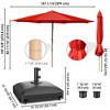 Yescom 13ft XL Heavy Duty Solid Wood Outdoor Patio Umbrella with Base Parasol Wheels Stand for Bistro Market Table Garden Deck Yard Poolside - 2 of 4