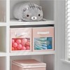 mDesign Fabric Nursery Storage Cube with Front Window, 8 Pack - Pink/White - 3 of 4