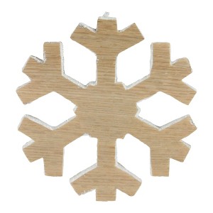 Northlight 7.5" Brown and White Snowflake Christmas Tree Topper - Unlit - 1 of 4