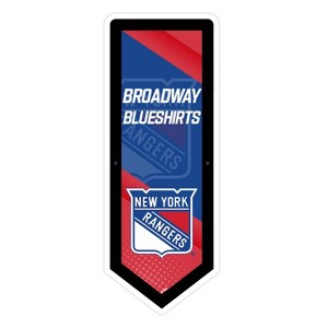 Evergreen Ultra-Thin Glazelight LED Wall Decor, Pennant, New York Rangers- 9 x 23 Inches Made In USA - 1 of 4