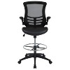 Emma and Oliver Mid-Back Mesh Ergonomic Drafting Chair with Foot Ring and Flip-Up Arms - 3 of 4