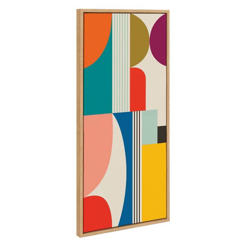 18&#34; x 40&#34; Sylvie Mid-Century Modern Pattern Framed Canvas Natural - Kate &#38; Laurel All Things Decor, 3 of 8