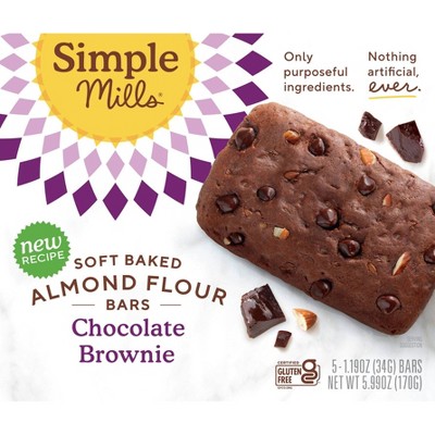 Image of Simple Mills Chocolate Brownie Soft-Baked Almond Flour Bars - 5.99oz/5ct