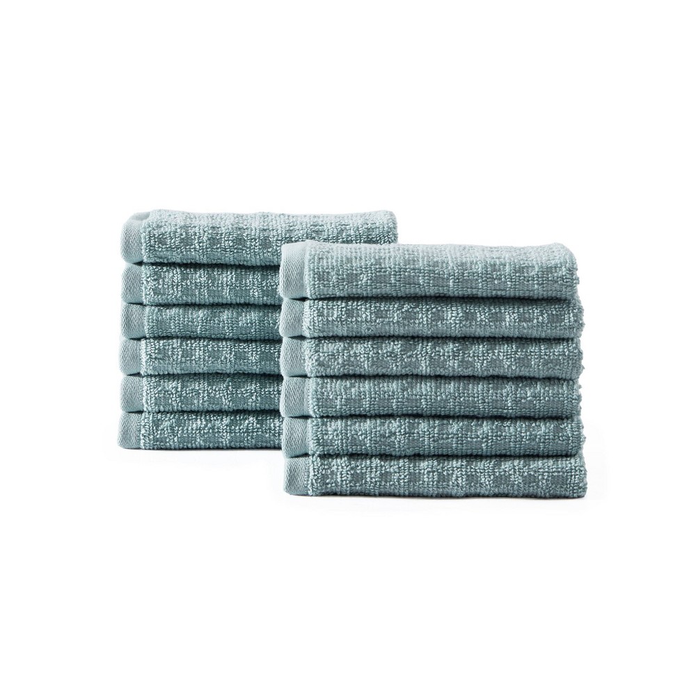 Tommy Bahama 12pc 13"x13" Northern Pacific Wash Towel Set Light Pastel Blue
