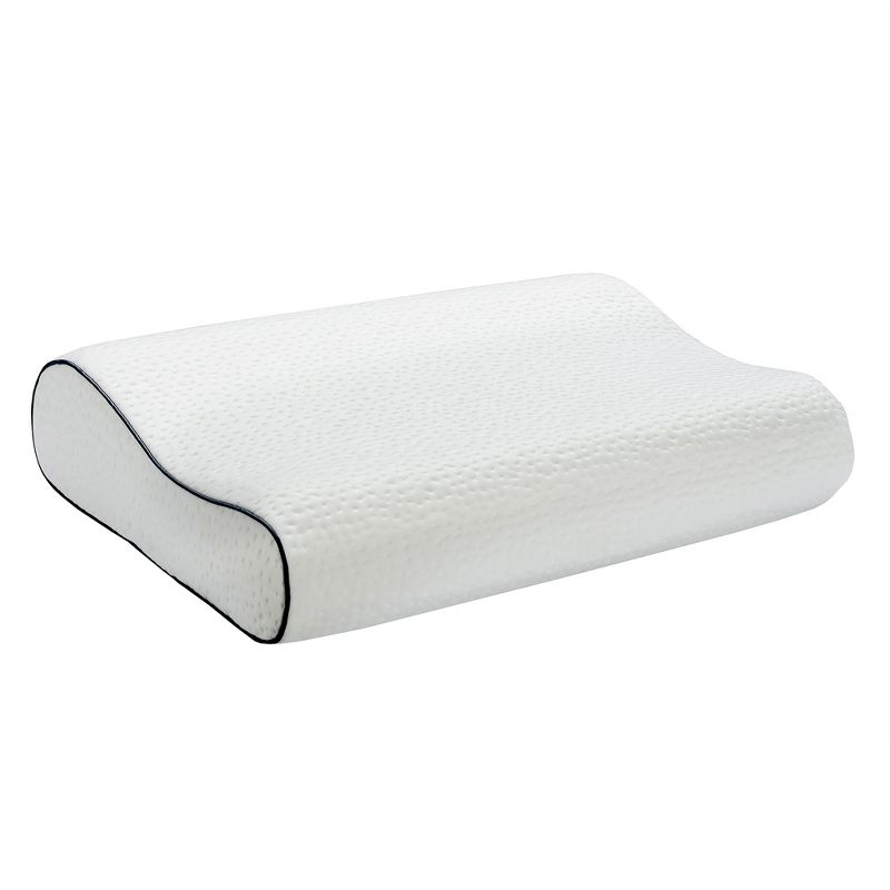 Costway Memory Foam Sleep Pillow Orthopedic Contour Cervical Neck Support White, 1 of 11