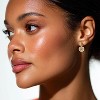 14K Gold Flower Huggie Earrings with crystals,Gold-Plated - 3 of 4