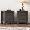 2-Piece Farmhouse Wooden Nightstand Set with Retro Design, Wood Side Tables with Storage Cabinets for Bedroom or Living Room – Maison Boucle - 2 of 4