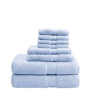 Gracie Mills Eulalia 800 GSM Cotton 8-Piece Antimicrobial Towel Set