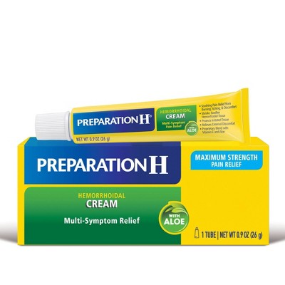 Read reviews and buy Preparation H Multi-Symptom Relief Hemorrhoidal Cream with Aloe - 0.9oz at Target. Choose from Same Day Delivery, Drive Up or Order Pickup. Free standard shipping with $35 orders. Expect More. Pay Less.