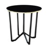 Round Coffee Table and End Tables 3pc Set Black Tempered Glass Top Metal Frame Modern Living Room Furniture - 4 of 4
