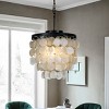 ALOADECOR 3-Light W13" Capiz Shell Chandelier Small Coastal Pendant Light - 4 of 4