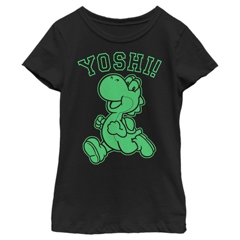 Girl's Nintendo Yoshi Character Run T-shirt - Black - Large : Target