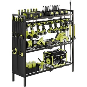 Hausource Standing Heavy Duty Power Tool Organizer with Charging Station 8 Drill Holder Adjustable - 1 of 4