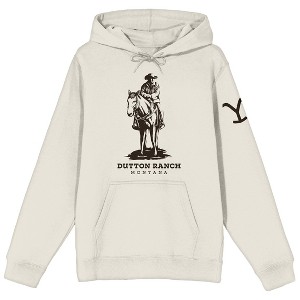 Yellowstone John Dutton Long Sleeve Sand Adult Hooded Sweatshirt - 1 of 3