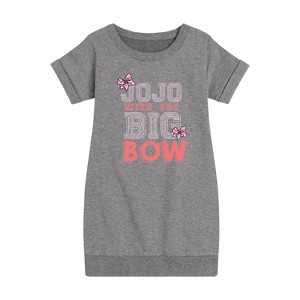JoJo Siwa Big Bow Jojo Graphic Short Sleeve Fleece Dress - Heather Grey - 3T - 1 of 3