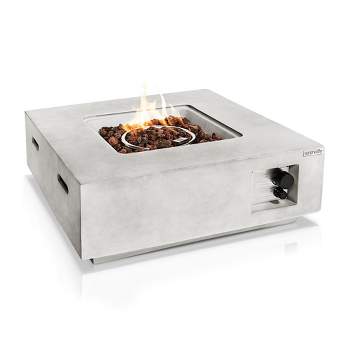 SereneLife Concrete Outdoor Propane Fire Pit Table
