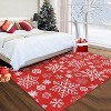 Modern Snowflake Washable Rug Non Slip Low Pile Rug Christmas Decorations Floor Cover Foldable Indoor Carpet for Living Room Bedroom Dining Room - 2 of 4