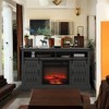 Alilang 58.03 Inch Electric Fireplace TV Stand with Sliding Barn Doors and Built-In Storage Shelves - Dark Gray - 2 of 4