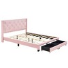 Whisen Morden Design Queen Size Upholstered Platform Bed with Two Drawers - 3 of 4