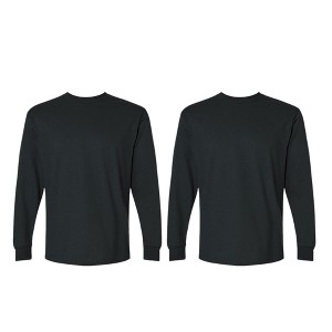 EG PRO Men's T Shirts Long Sleeve Shirts with Rib Cuffs Ultra Cotton - 2 Pack - 1 of 4