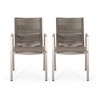 PAGED Set of 2 Patio Dining Chairs,Modern Outdoor Dining Chairs with Rope Seat,Aluminum Chairs Suitable for Patio,Garden - 4 of 4