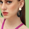 SOHI Women's Black Contrast Drop Earrings - 3 of 3