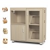 LAOTIES 4-Tier Wooden Hamster Cage With Storage,Large Indoor Guinea Pig Cages With Acrylic Windows And Openable Top For Small Animals - 3 of 4