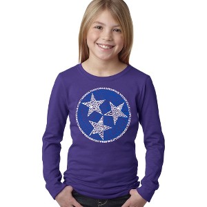 LA Pop Art Girl's Word Art Long Sleeve - Tennessee Tristar - 1 of 4